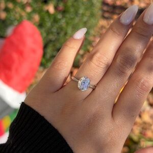 3ct GRA oval cut vvs1 moissanite promise ring size 5,6,7